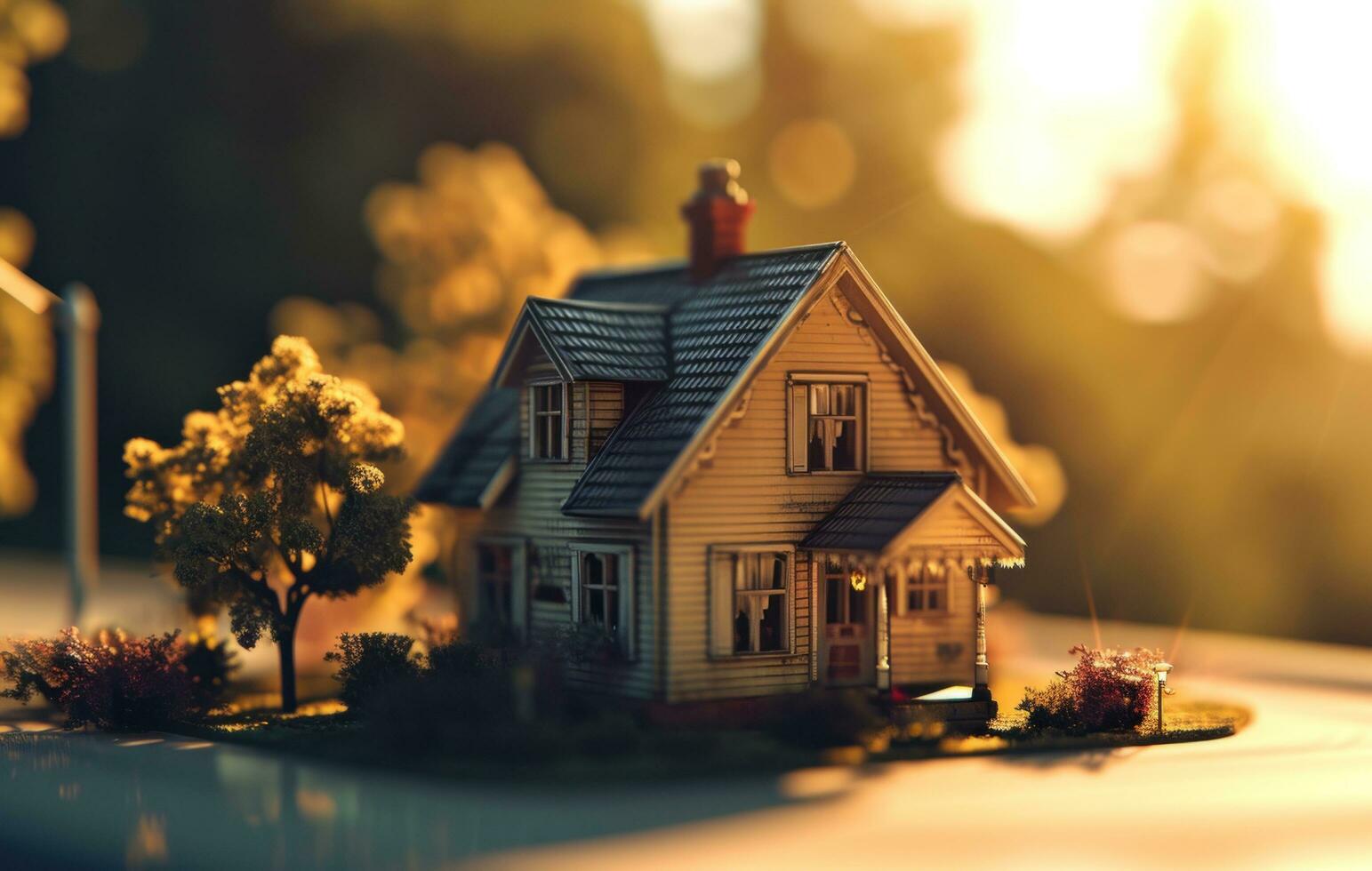 AI generated country house close up. photo