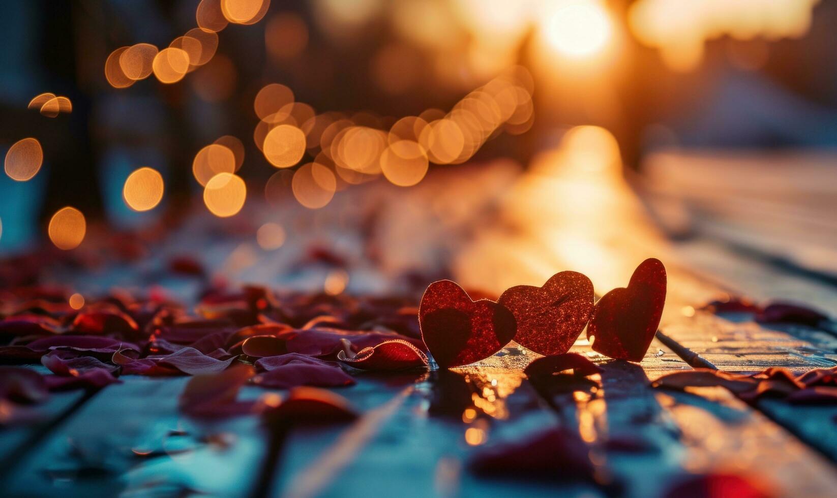 AI generated valentine's day background on nature photo