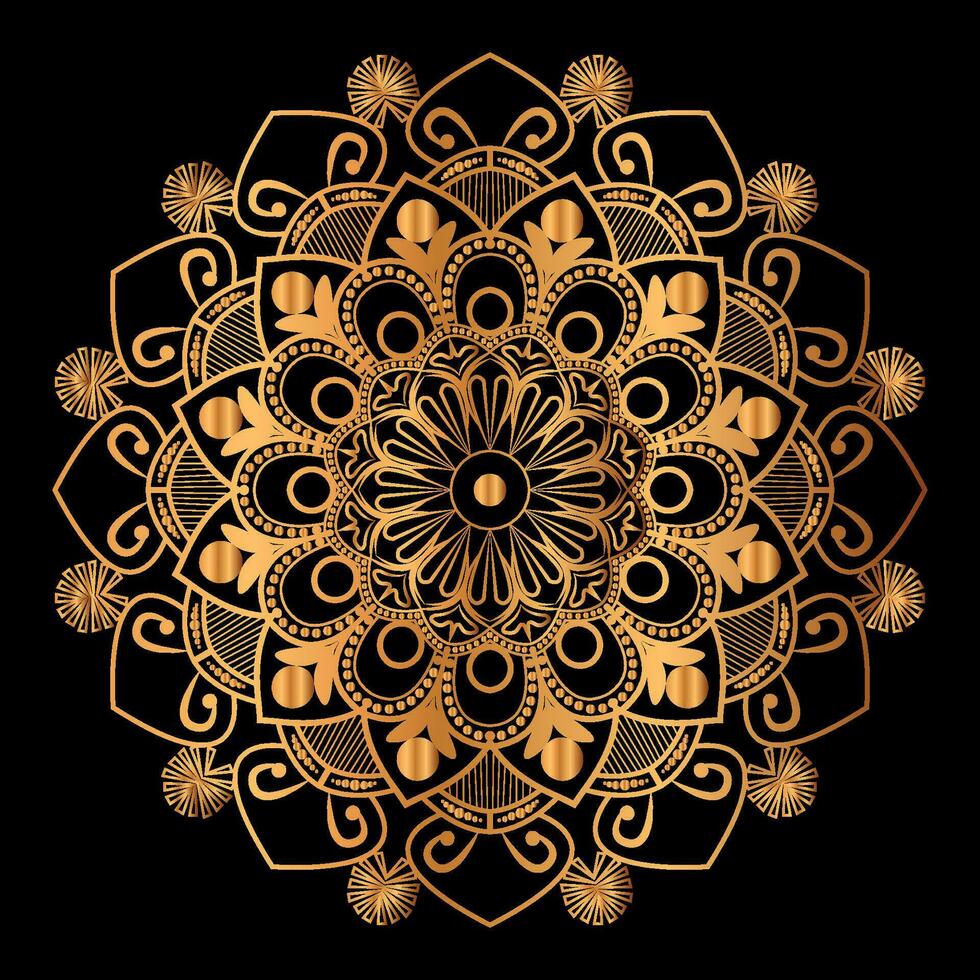 diseño de mandala dorado de lujo vector