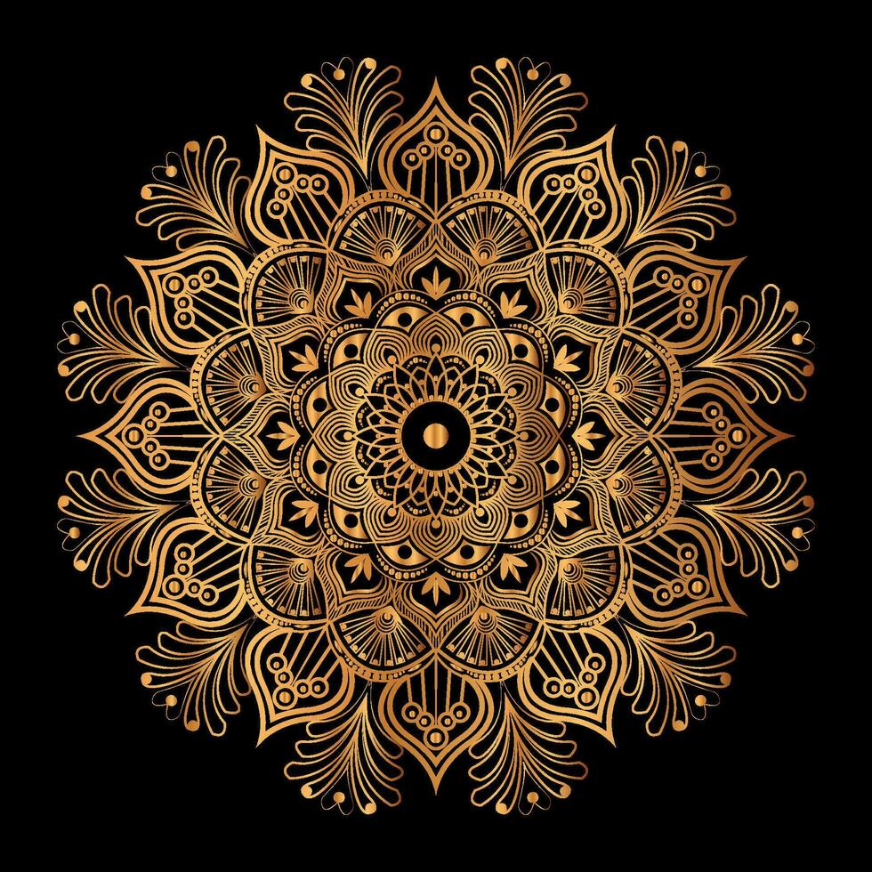 diseño de mandala dorado de lujo vector