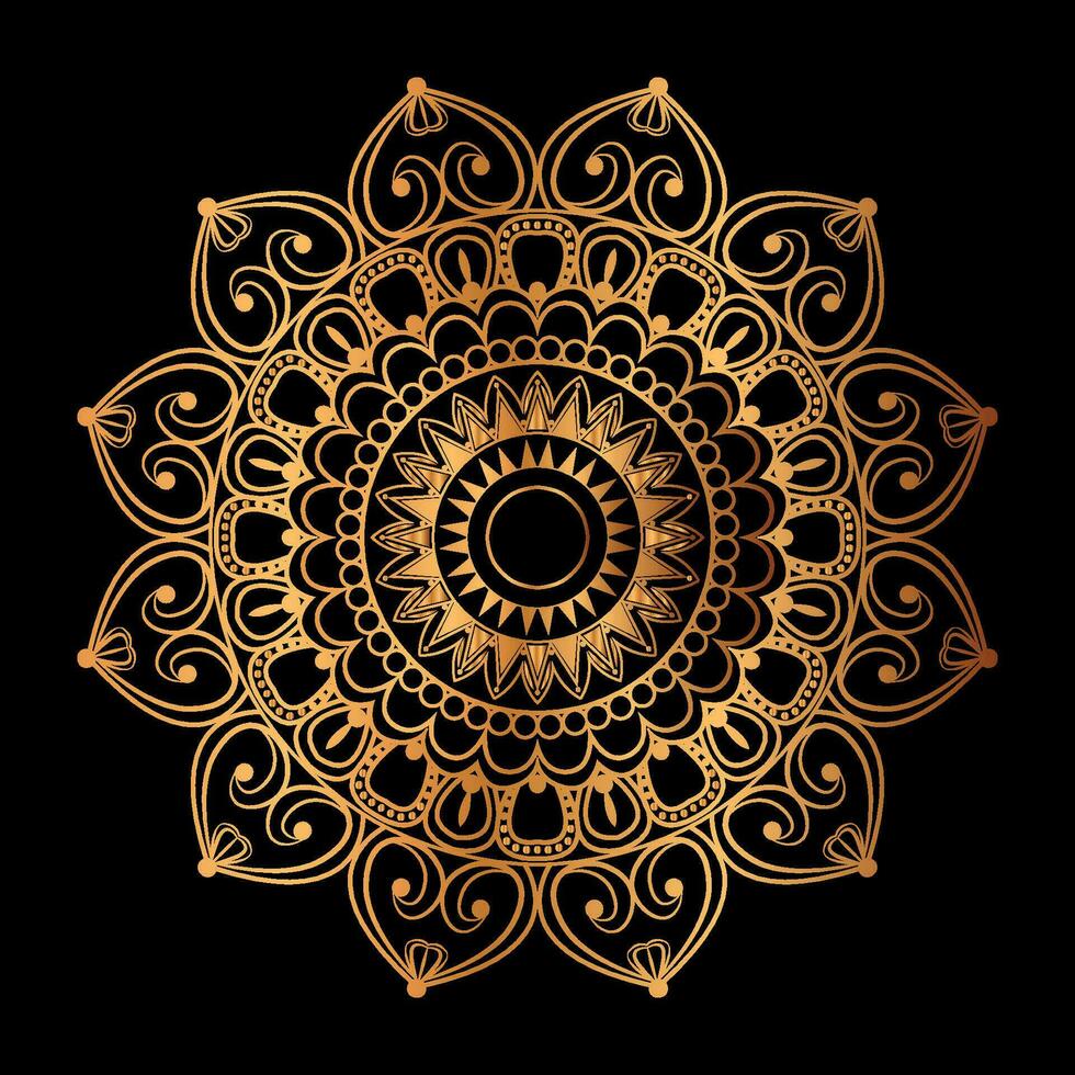 diseño de mandala dorado de lujo vector