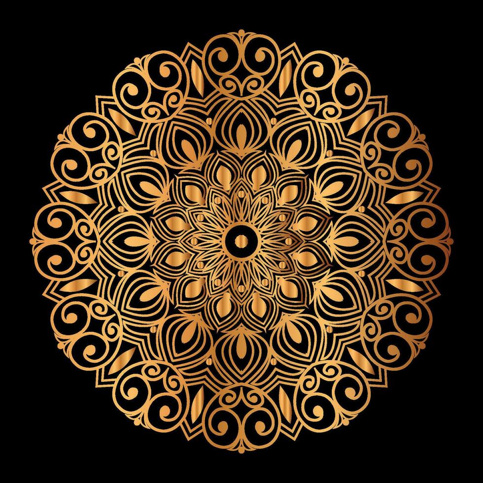 diseño de mandala dorado de lujo vector