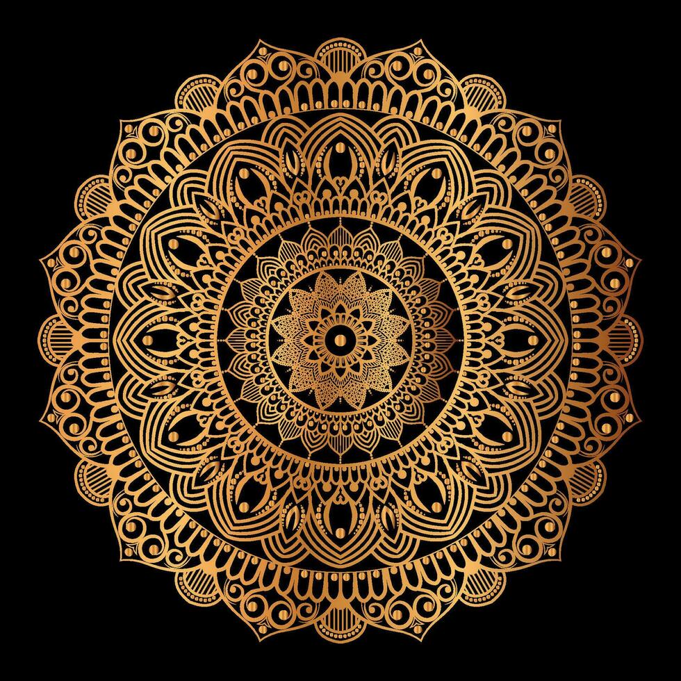 diseño de mandala dorado de lujo vector