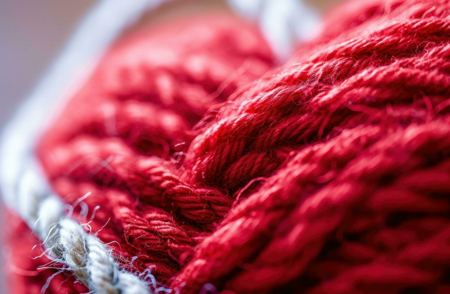 AI generated the heart made out of red wool and white photo