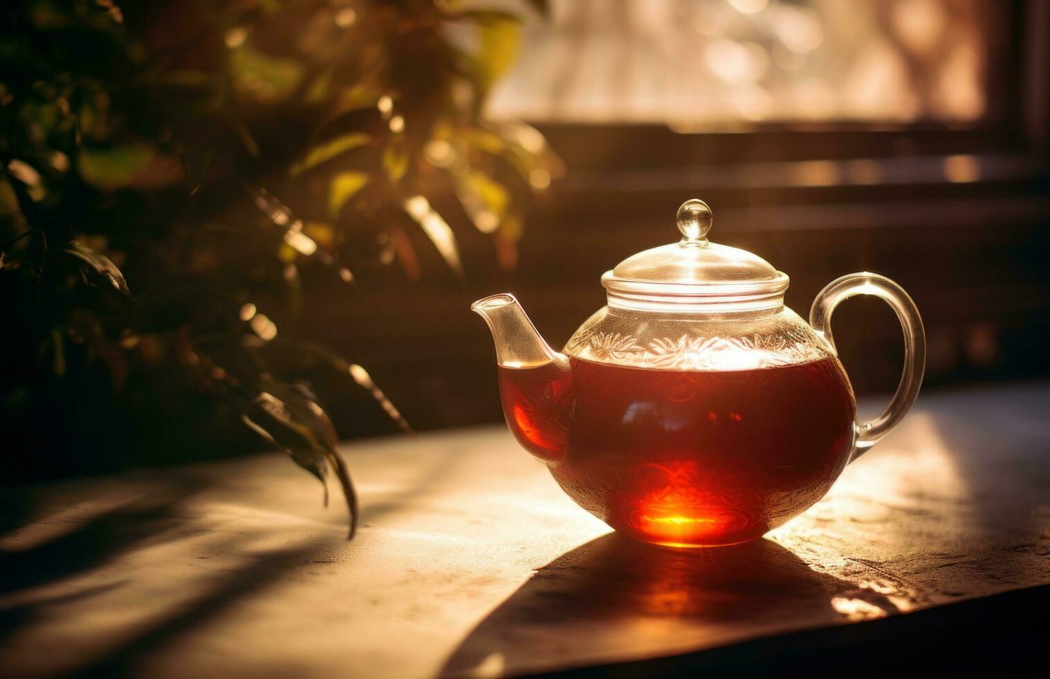 AI generated a white teapot in the sun photo