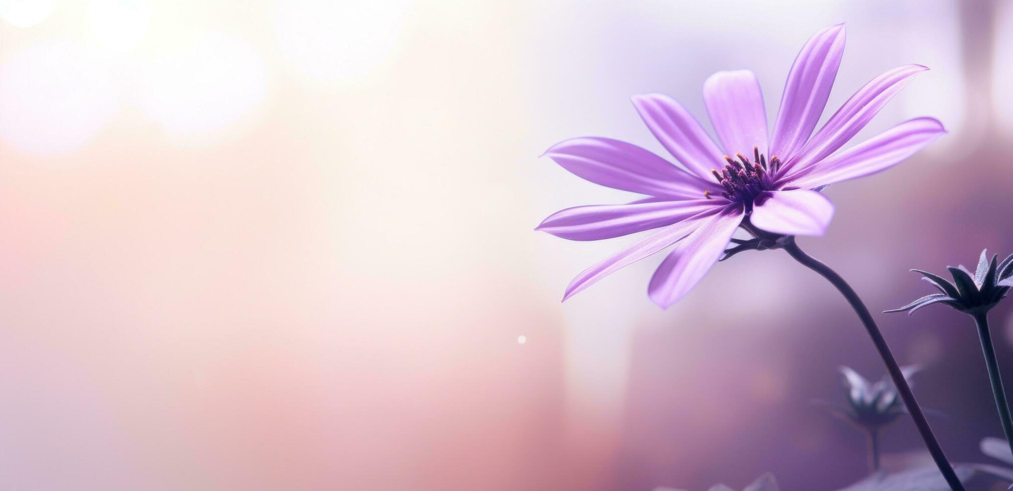 AI generated a purple flower with leaves in it is the background photo