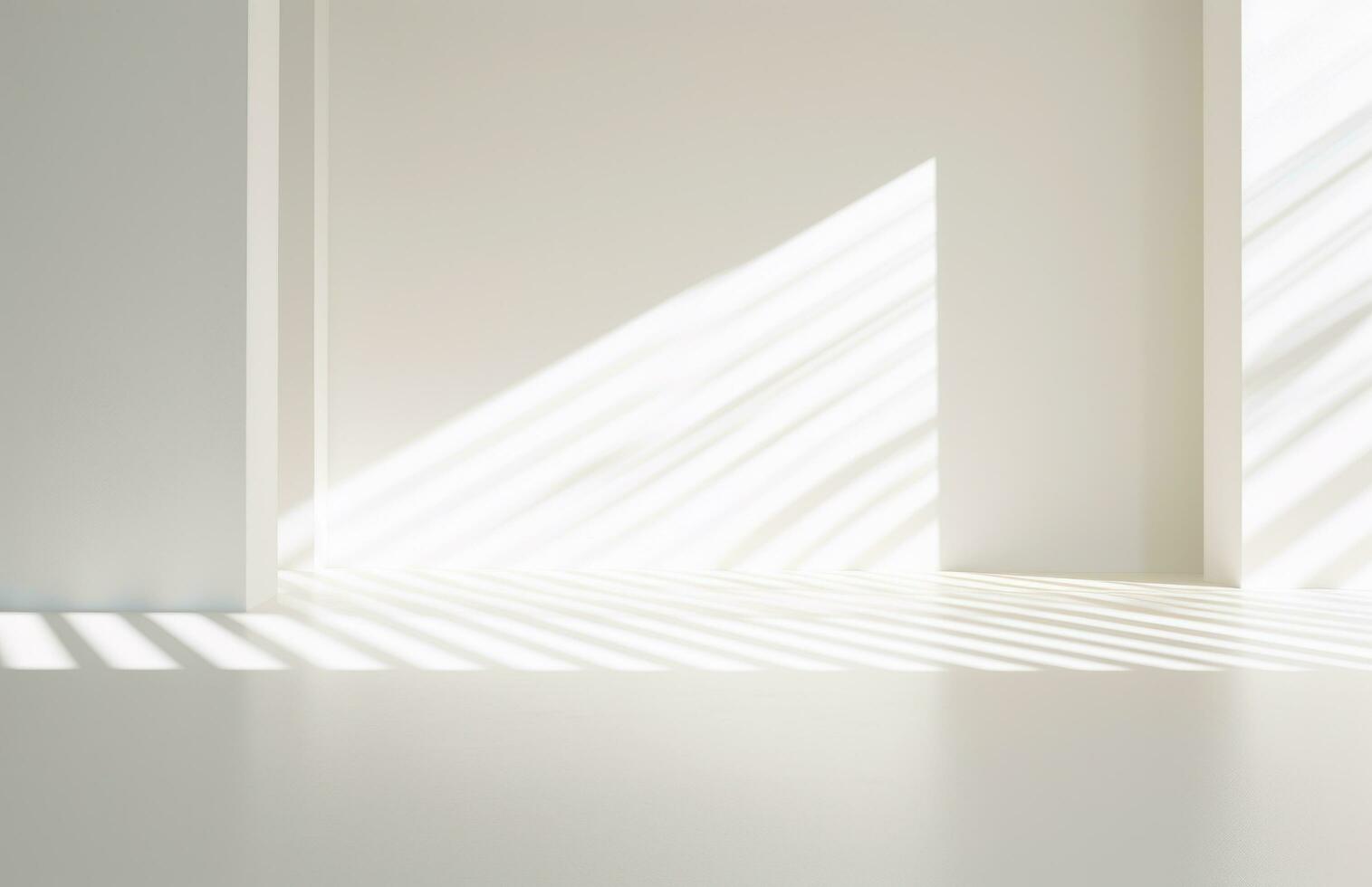 AI generated white striped floor with light shining on it photo