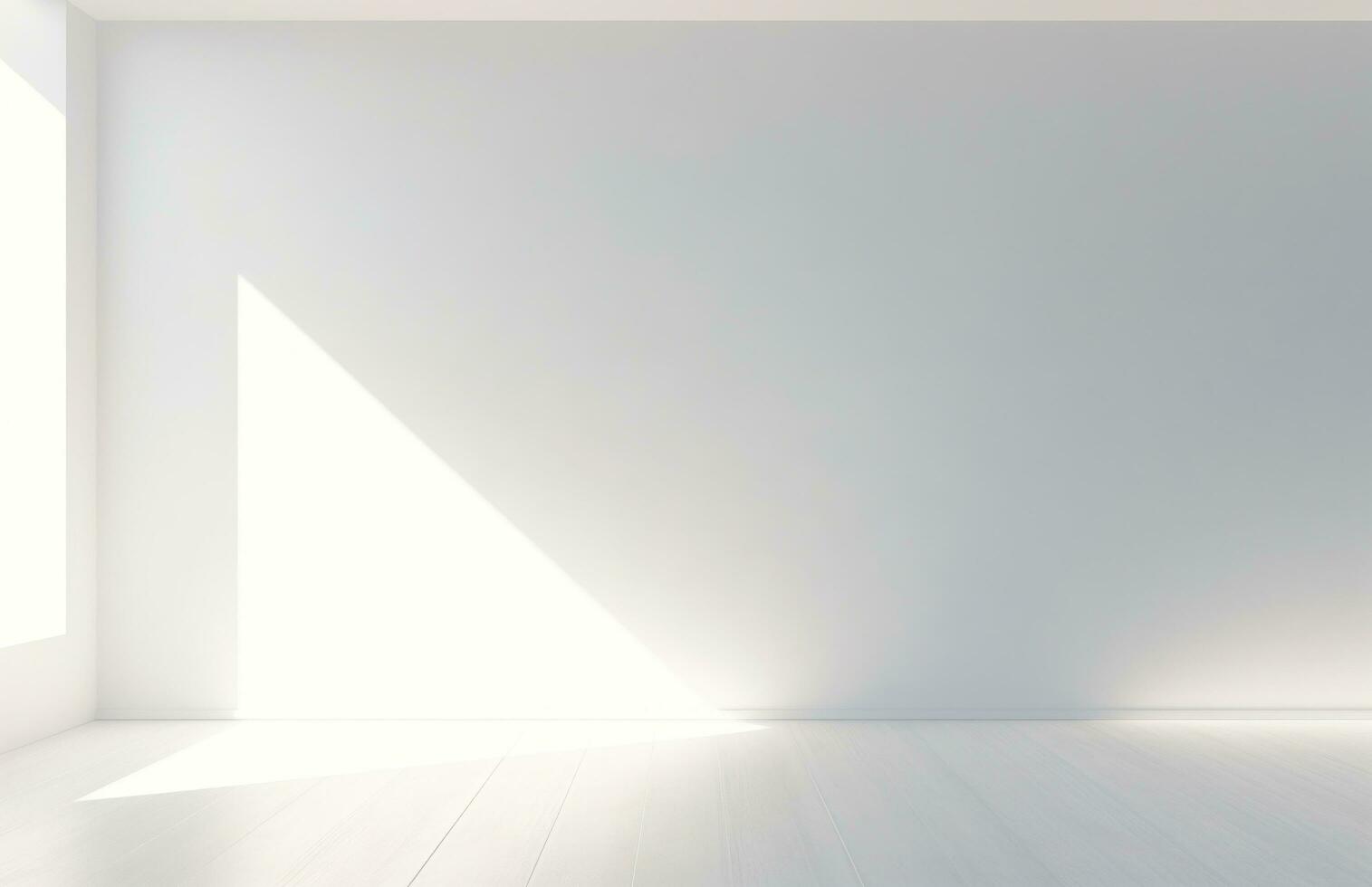AI generated white wall in empty room photo