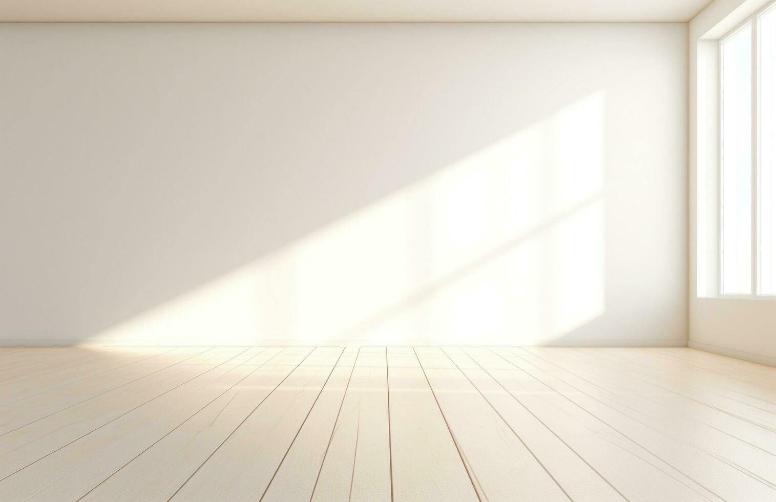 AI generated white wall in empty room photo
