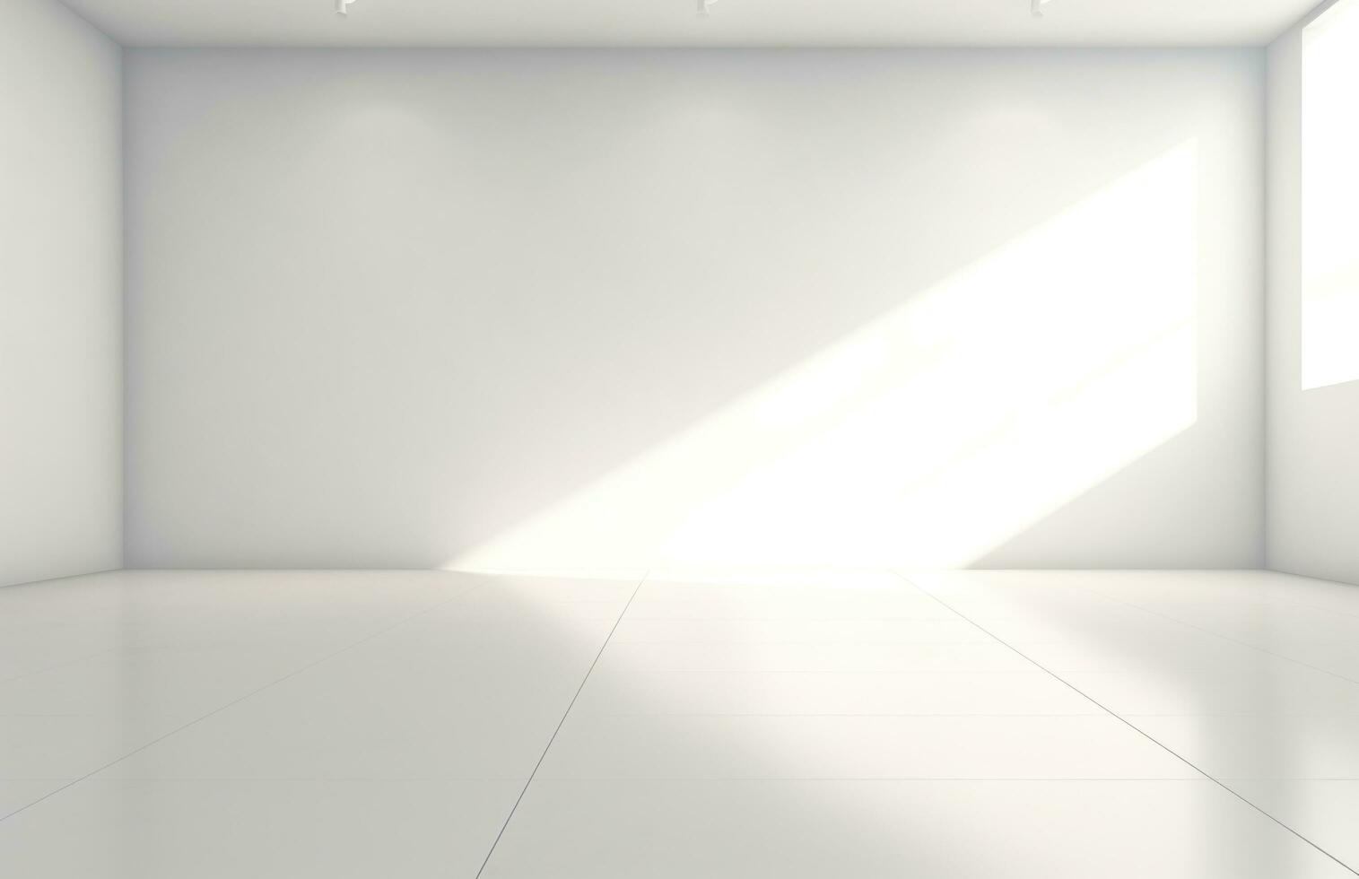 AI generated white wall in empty room photo