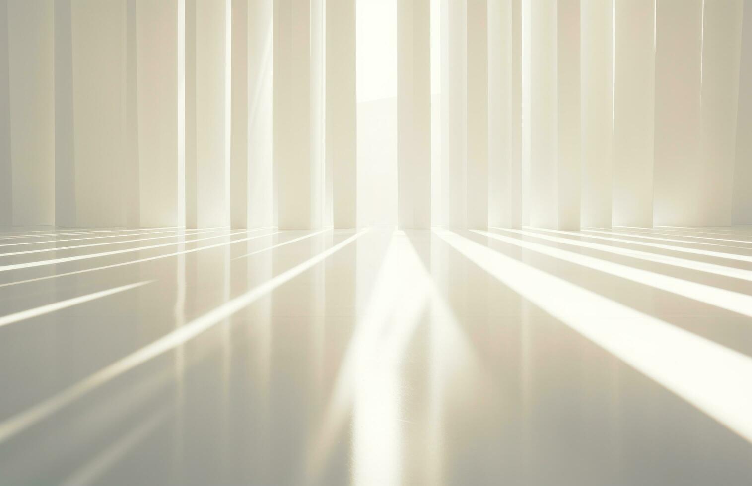 AI generated white striped floor with light shining on it photo
