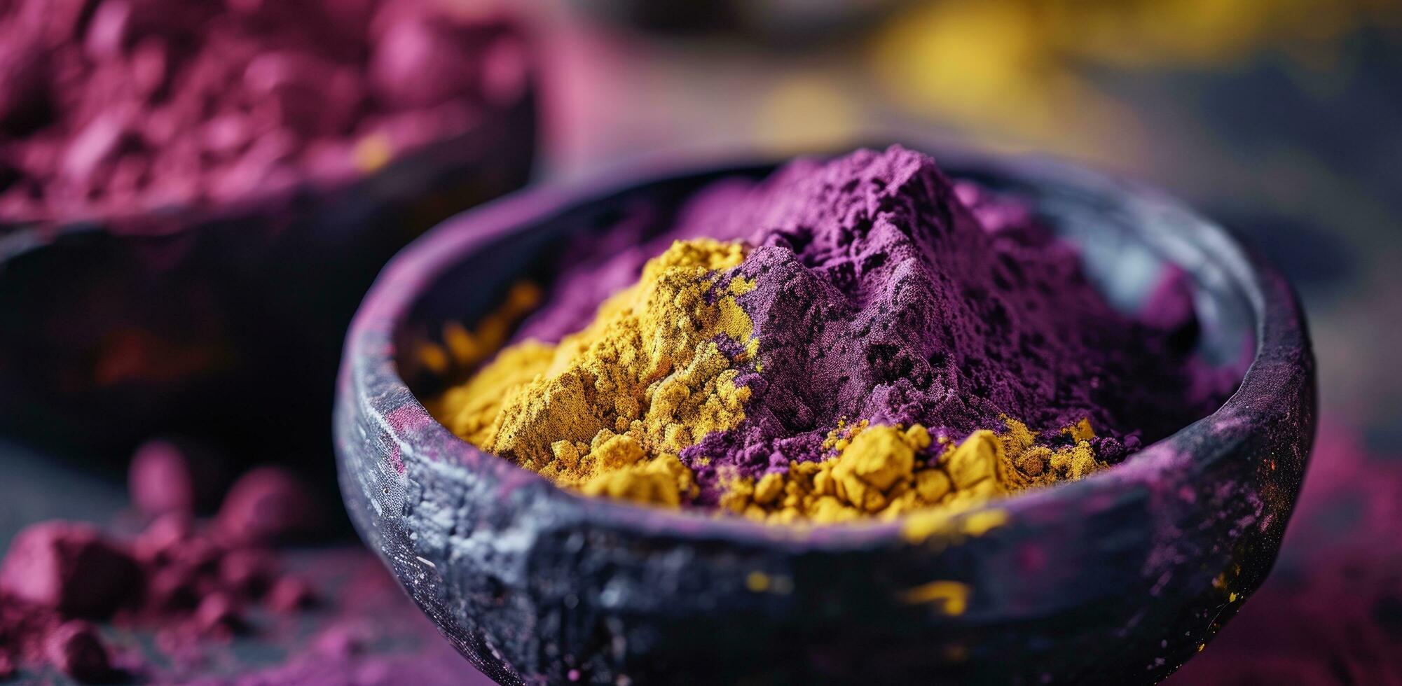 AI generated different colored powders in a bowl photo