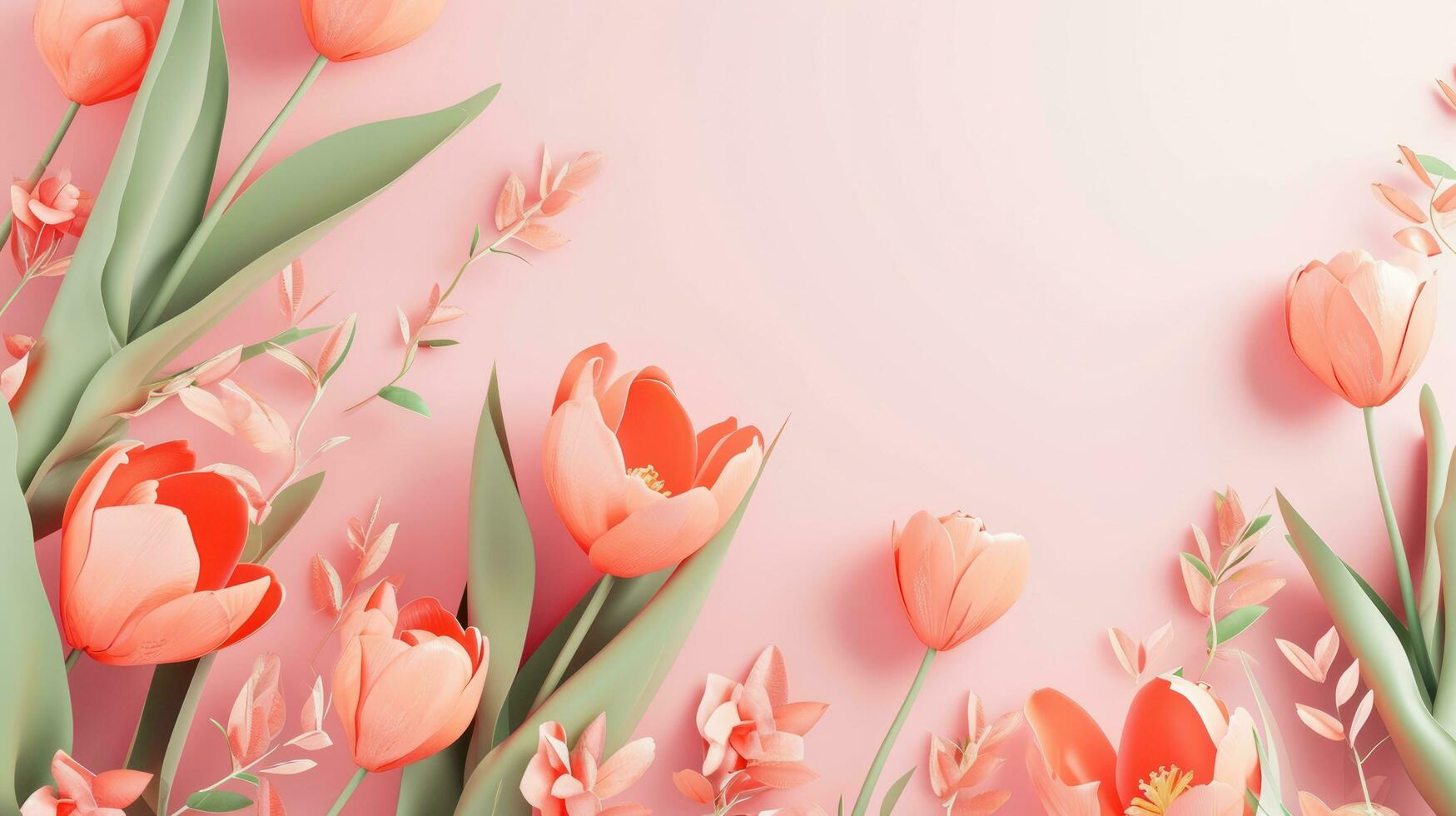 AI generated 8 march poster template with large copy space for text photo