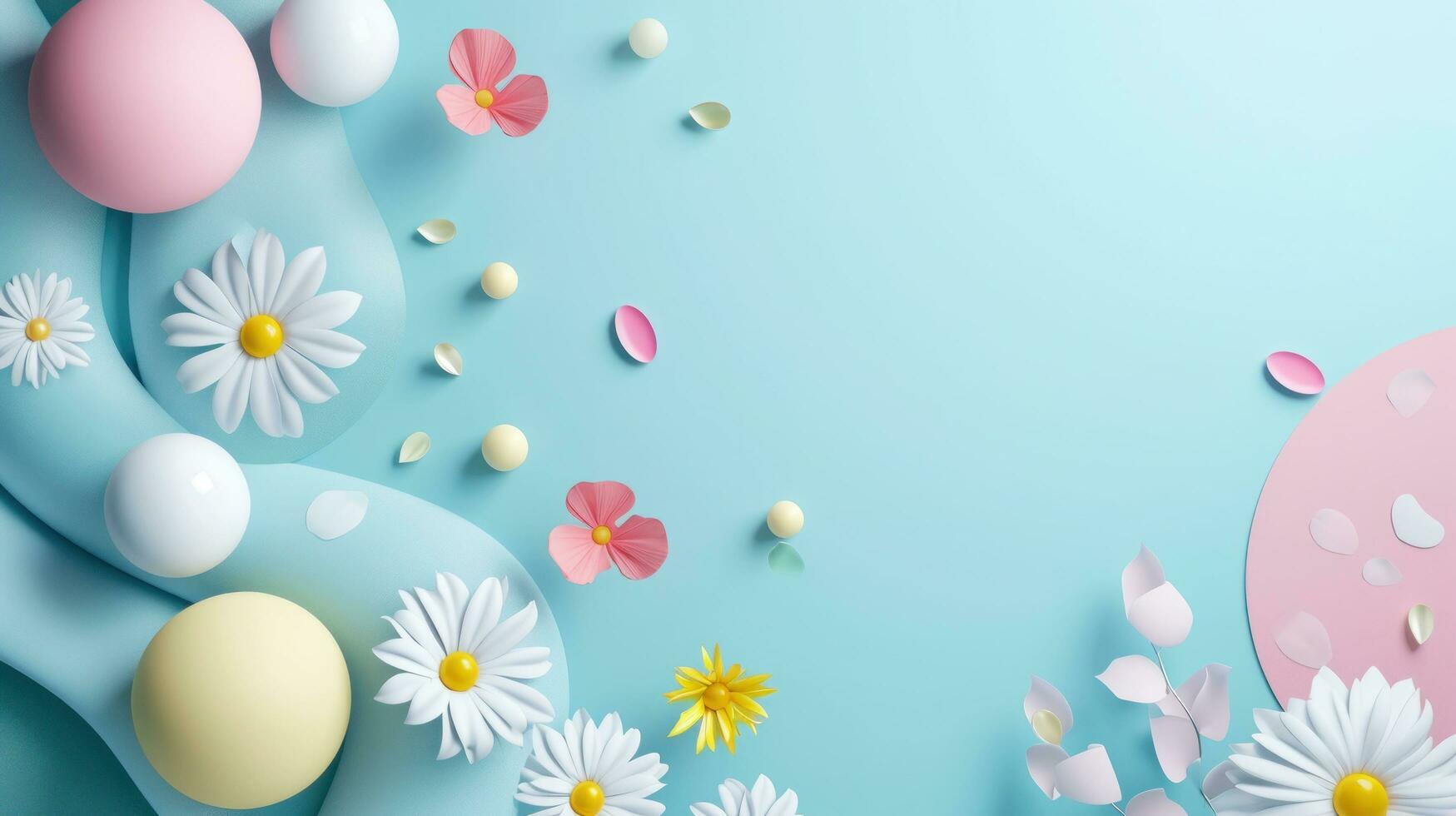 AI generated 8 march poster template with large copy space for text photo