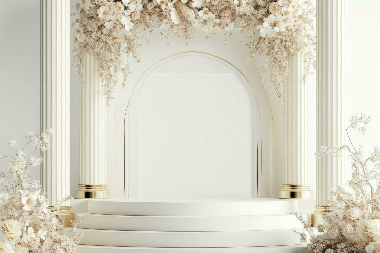 AI generated wedding poster template with large copy space for text photo
