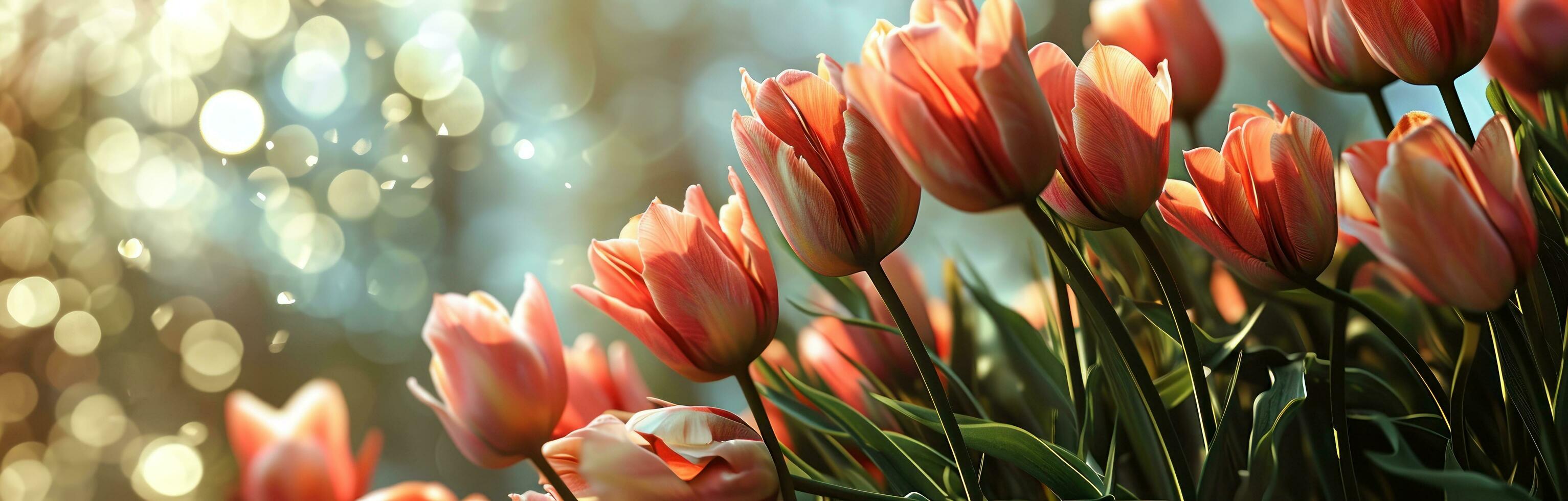 AI generated a bunch of tulips are placed in an arrangement photo