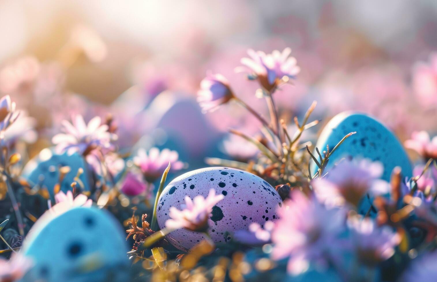 AI generated animated easter eggs background photo