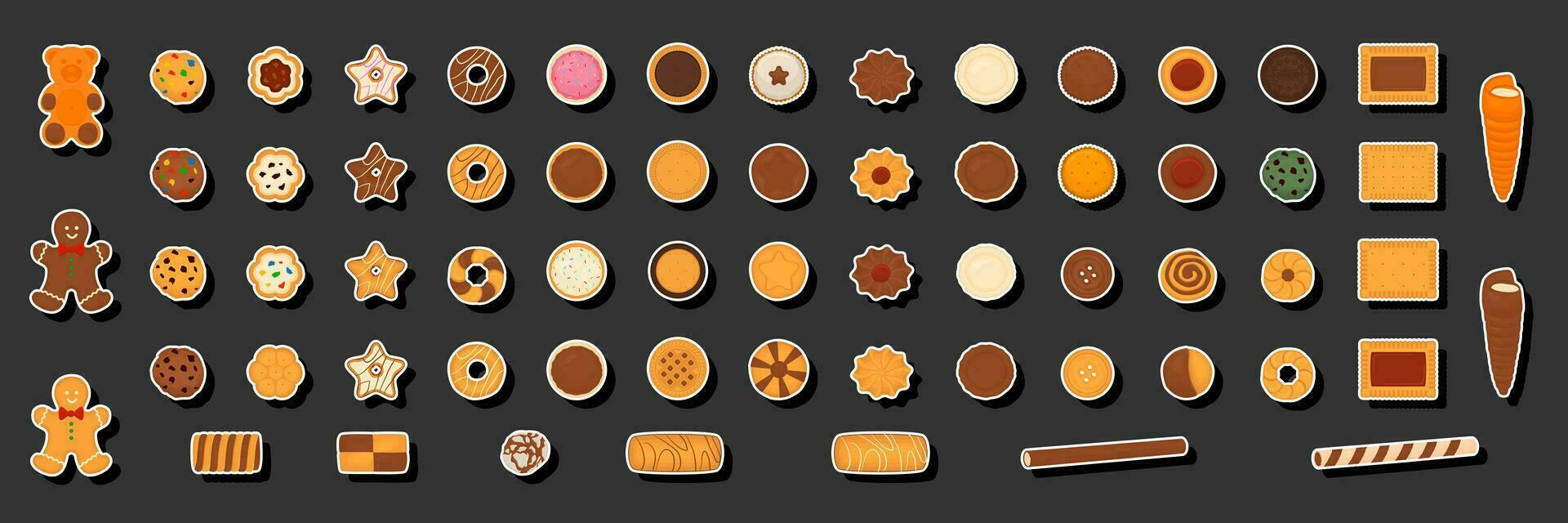 Illustration on theme fresh sweet tasty cookie of consisting various ingredients vector