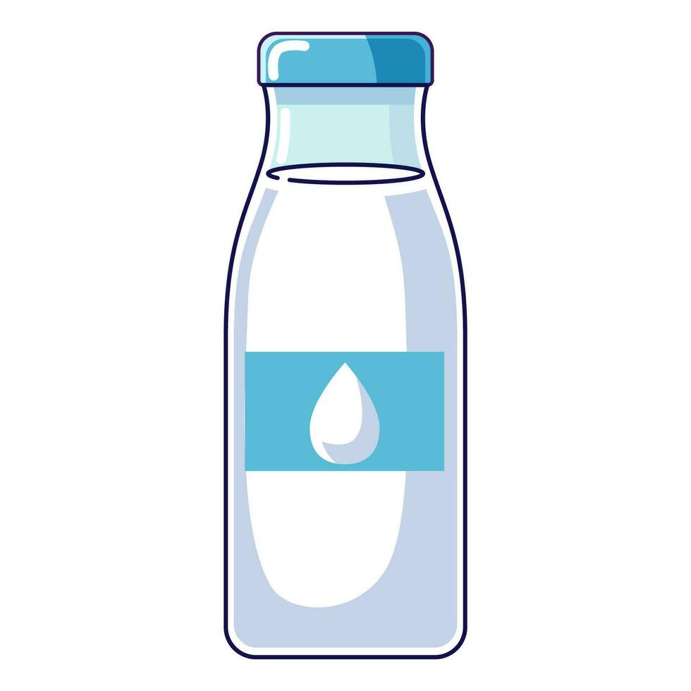 botella de Leche en sencillo plano diseño vector