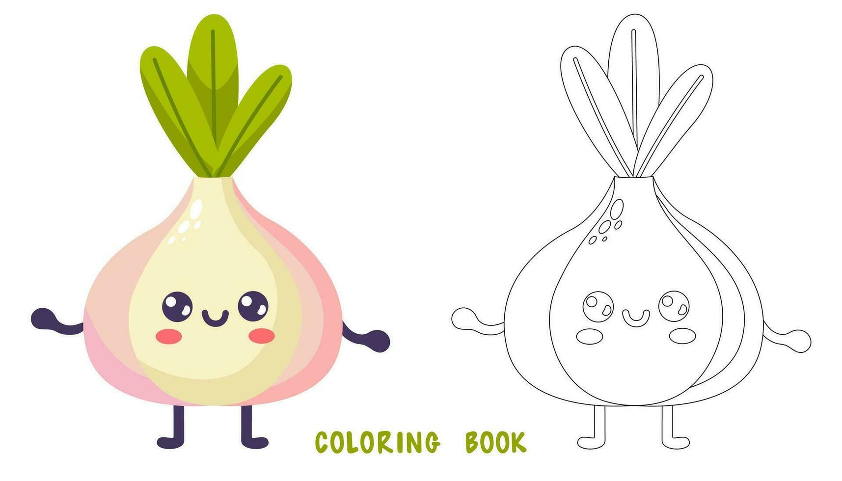 Coloring book of funny garlic vector
