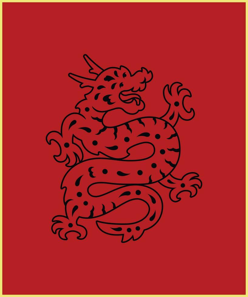 Chinese Traditional Year of the Dragon t-shirt vector