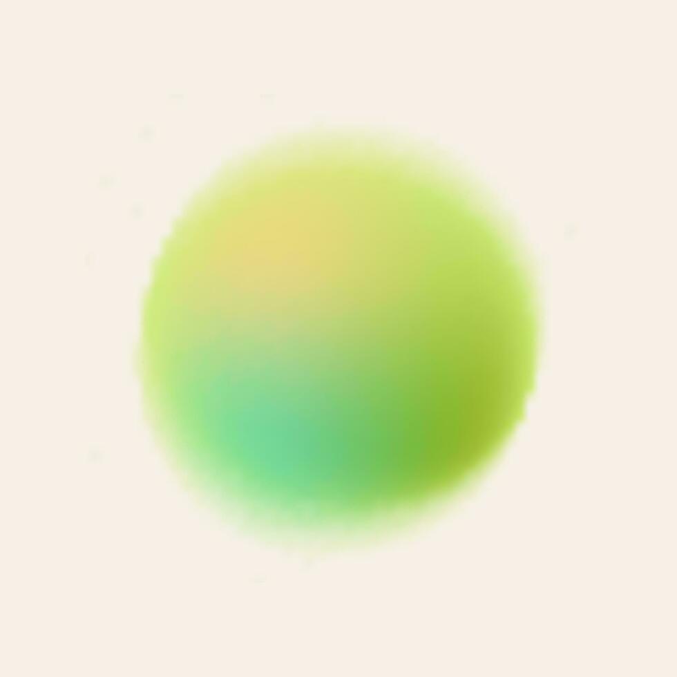 Fluffy vector gradient. Light green circle on light beige background. Color gradation circle