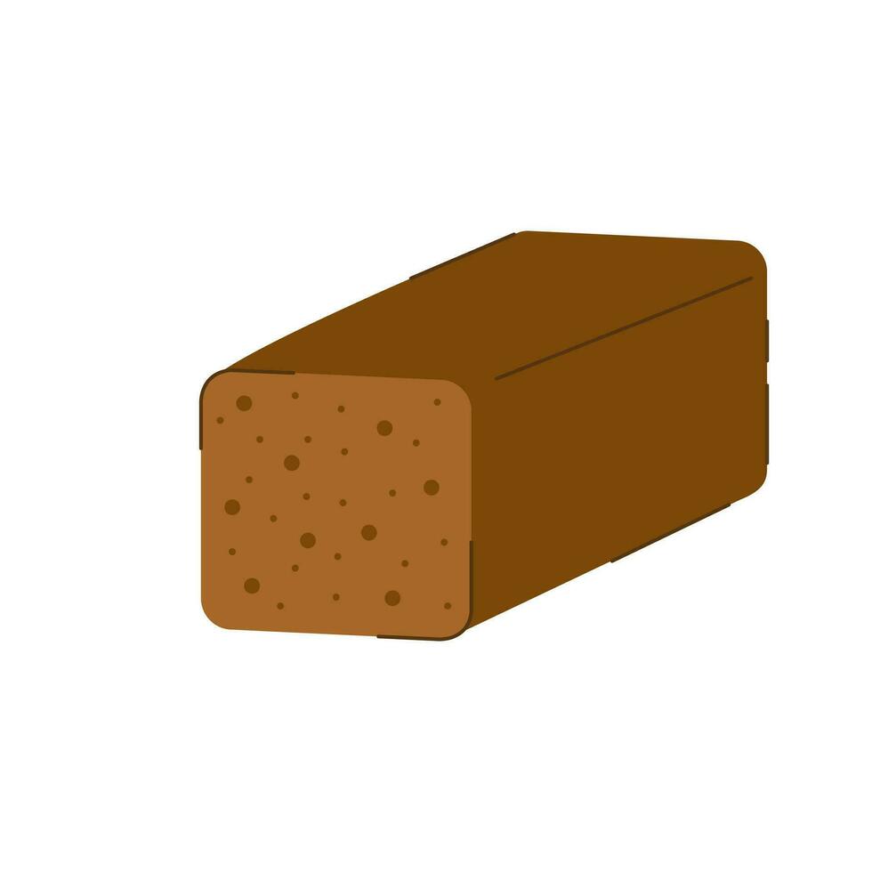 pan de negro un pan en aislado blanco antecedentes en plano estilo. comida y panadería productos carbohidratos vector ilustración.