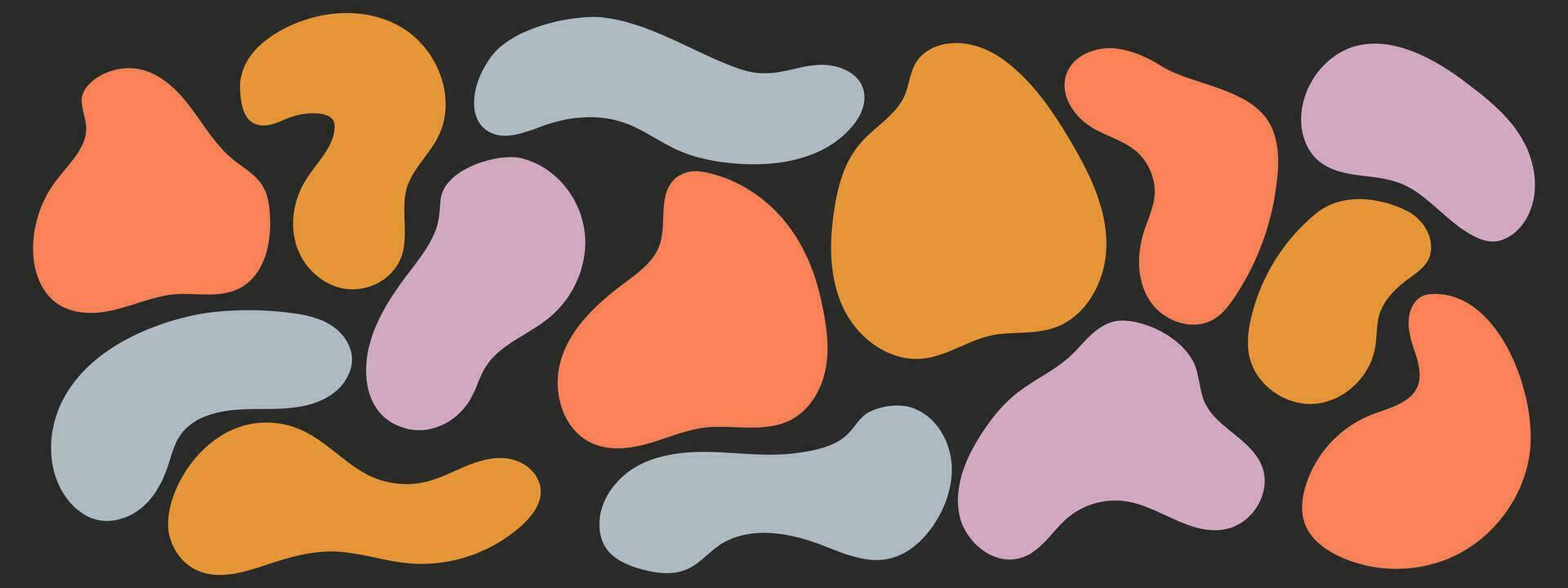 Set of simple abstract freeform shapes. Doodle design elements. vector