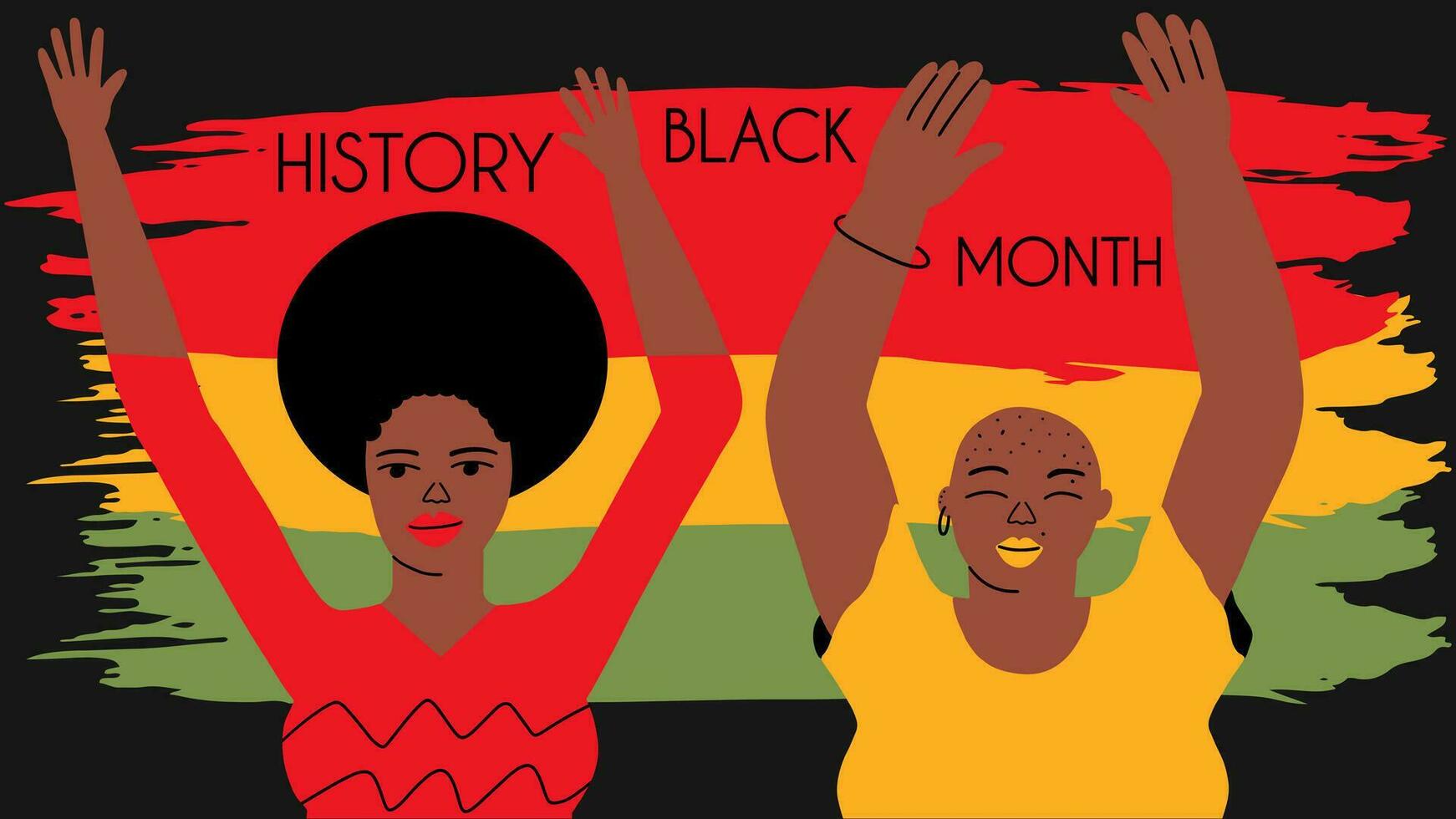 Black History Month graphic background in flat style. vector