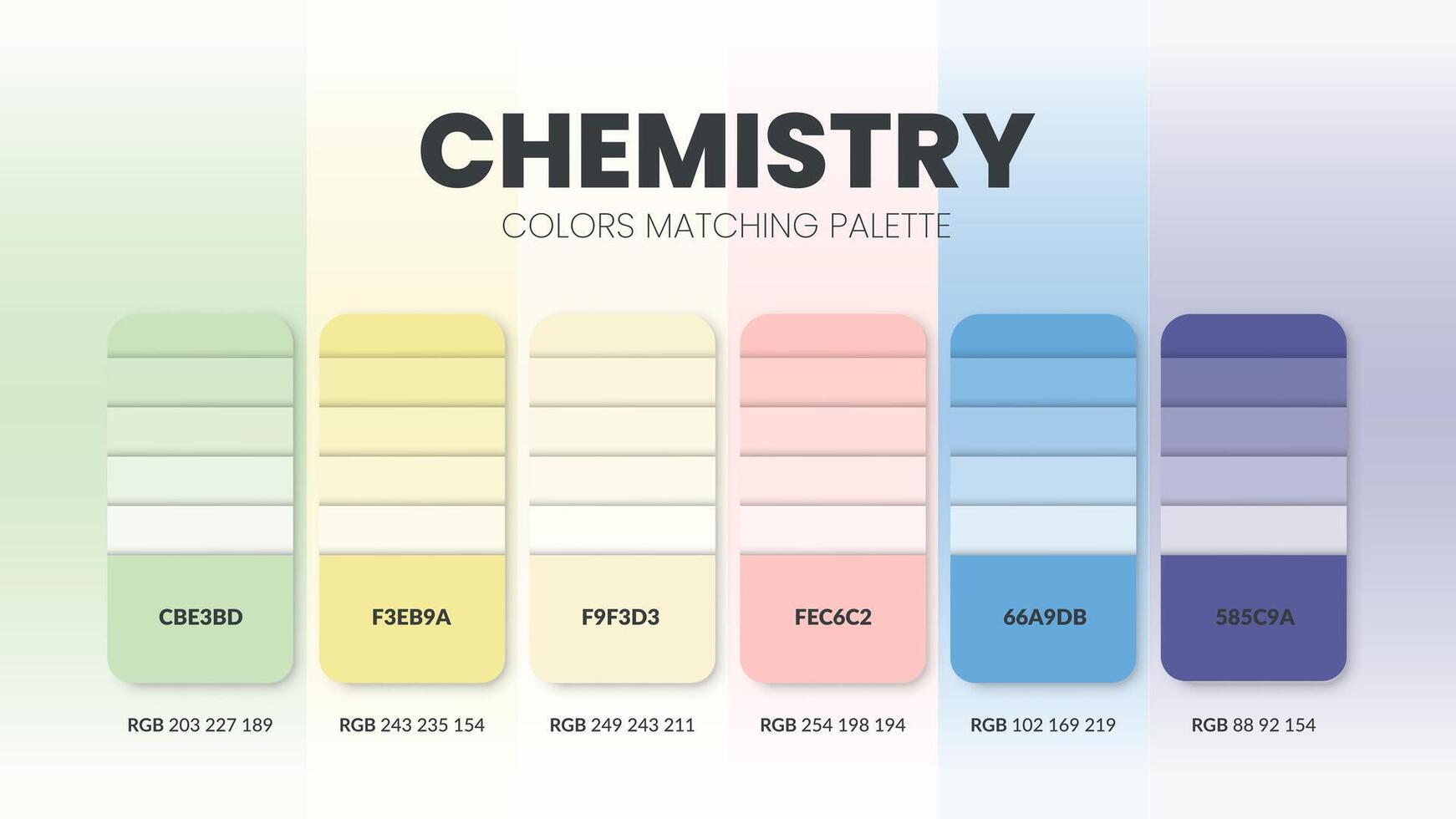 color paleta en química color tema colecciones color inspiración o color gráfico con codigos modelo. color combinación conjunto de rgb. colores muestra de tela para gráfico diseño, arte, moda, o web diseño. vector