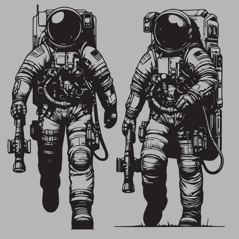 astronauta en traje espacial. vector ilustración para tu diseño.