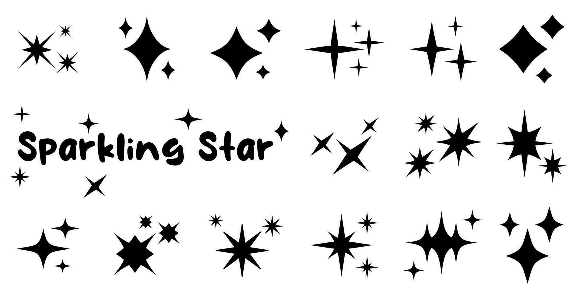 Sparkling Star Icon Collection vector