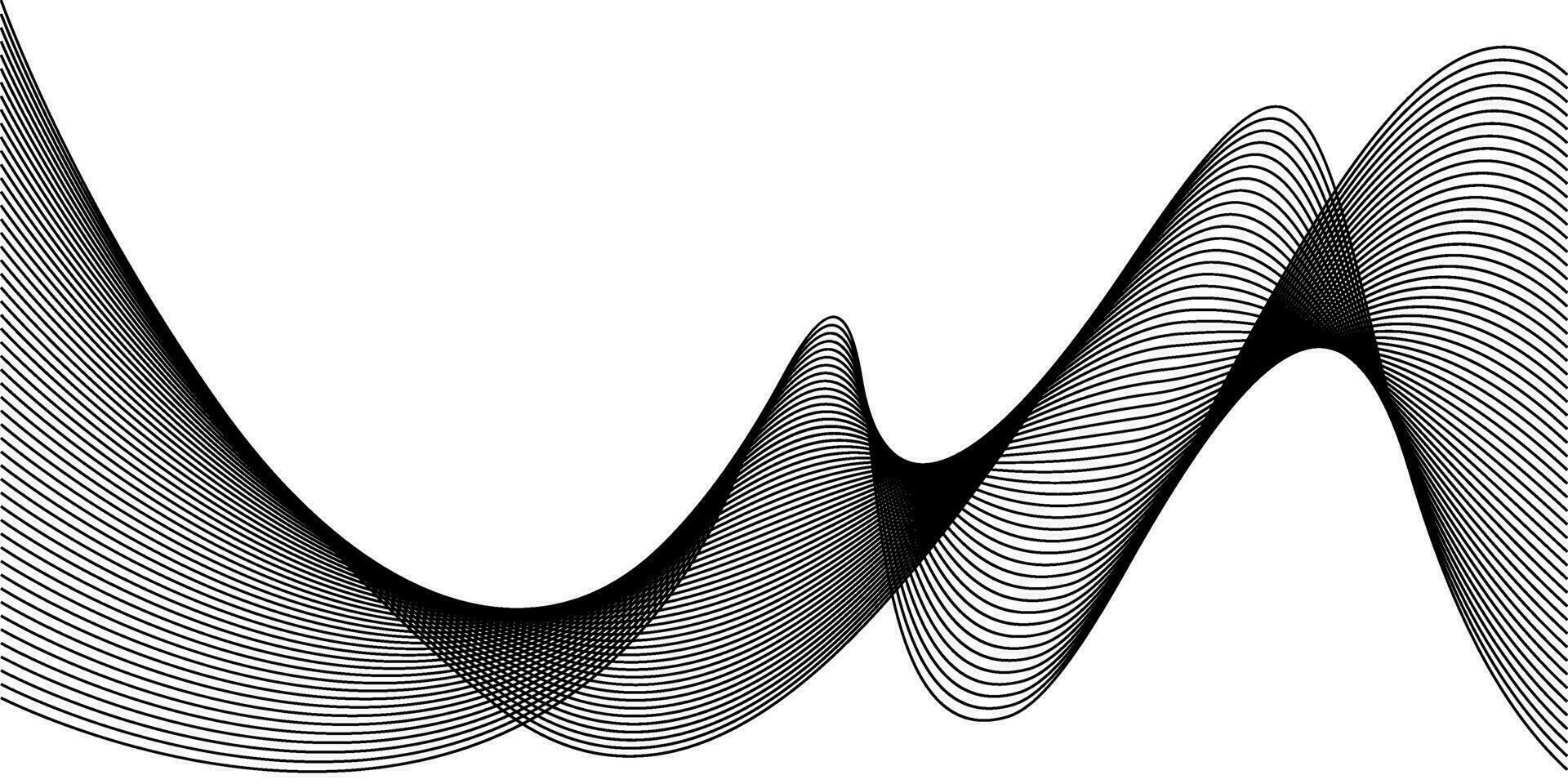 retorcido curva líneas con mezclado efectos tecnología resumen líneas en blanco antecedentes. frecuencia sonido olas vector