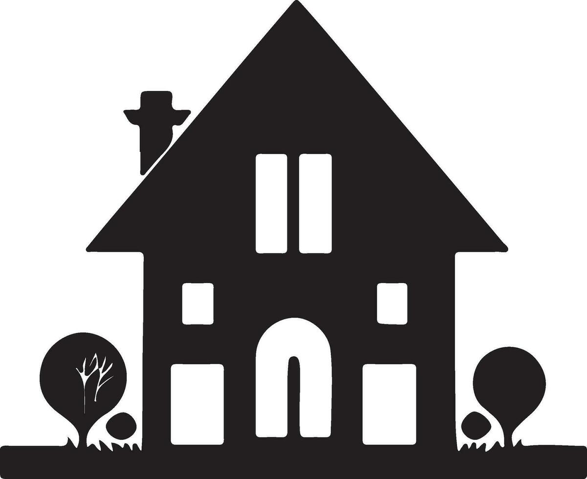 house vector art icon illustration