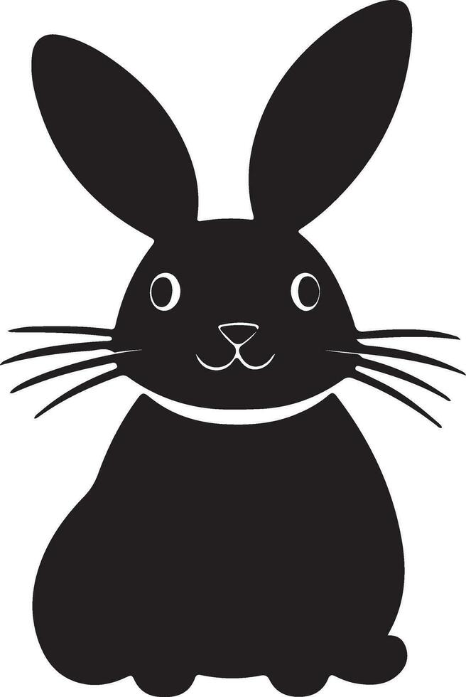 black and white bunny vector