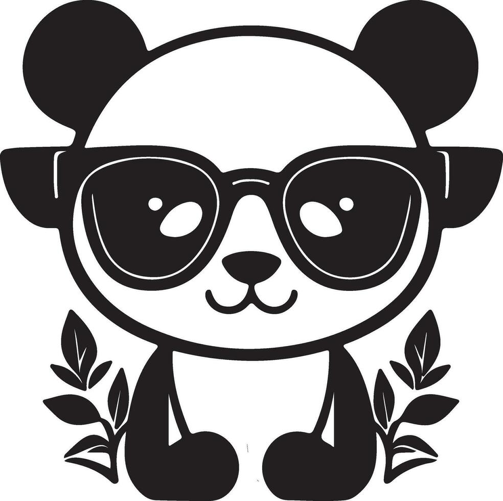 panda with sunglasses vector