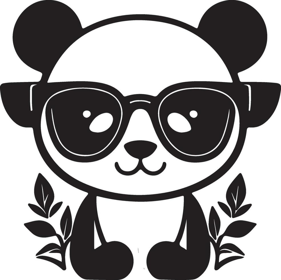 panda con Gafas de sol vector