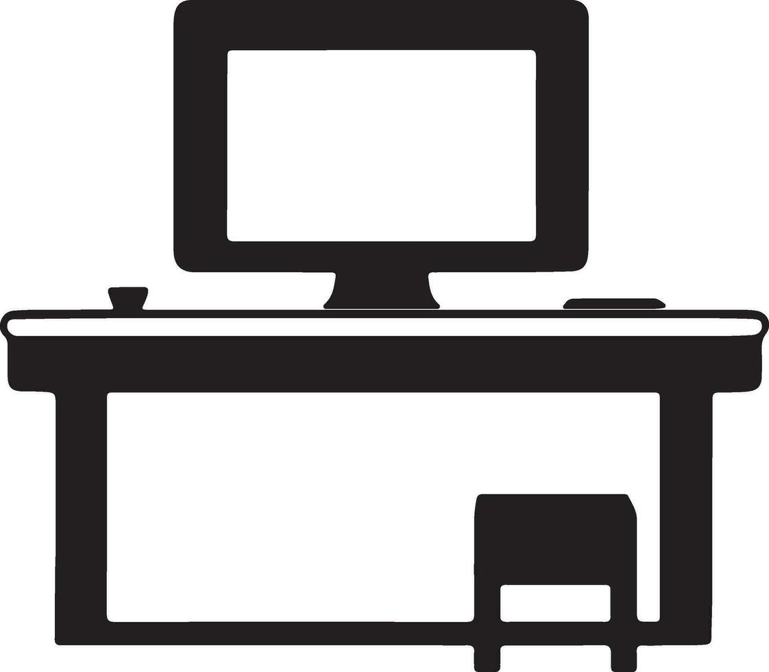 computer monitor and keyboard vector