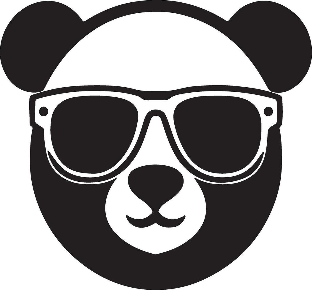 panda with sunglasses vector