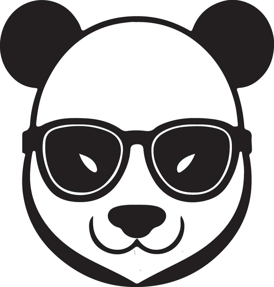 panda with sunglasses vector