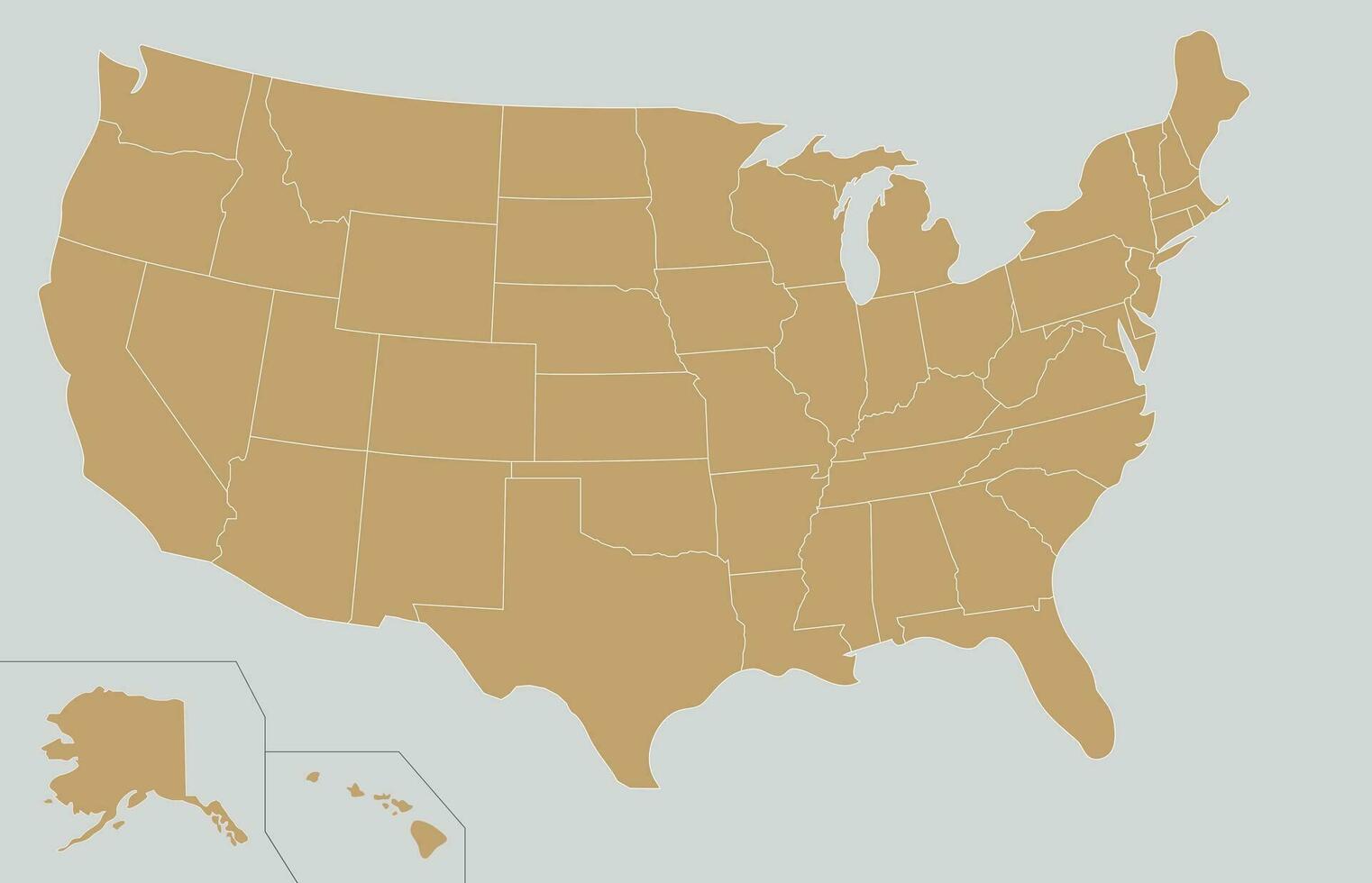 Blank USA Map vector illustration. Editable and clearly labeled layers.