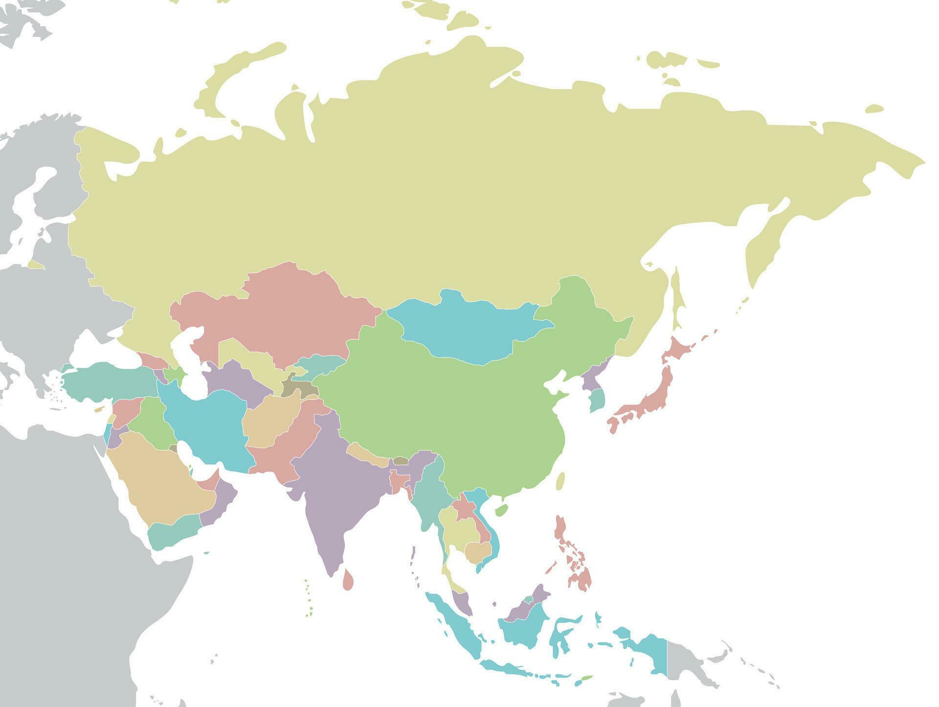 Political Blank Asia Map Vector Illustration Isolated On White Political Blank Asia Map Illustration Isolated On White Background Editable And Clearly Labeled Layers Vector