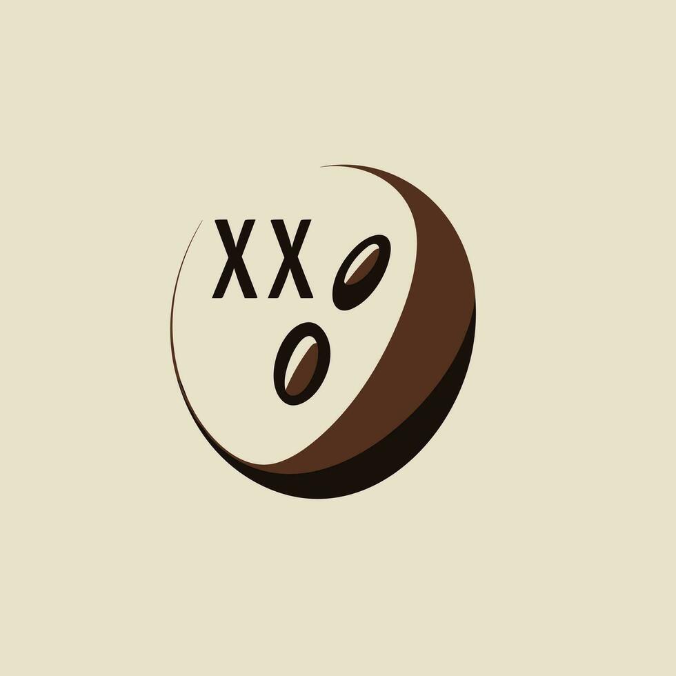 AI generated Eco-friendly coffee capsule production filled colorful initial logo idea. Coffee shop. Letters inside coffee beans in circle shape. Graphic design vector