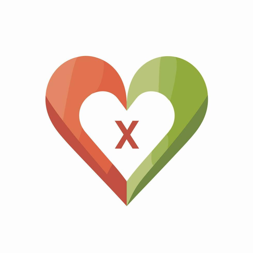 AI generated Eco-minded fashion brand flat colorful initial logo idea. Responsible fashion design studio. Letters inside heart shape. Graphic design vector