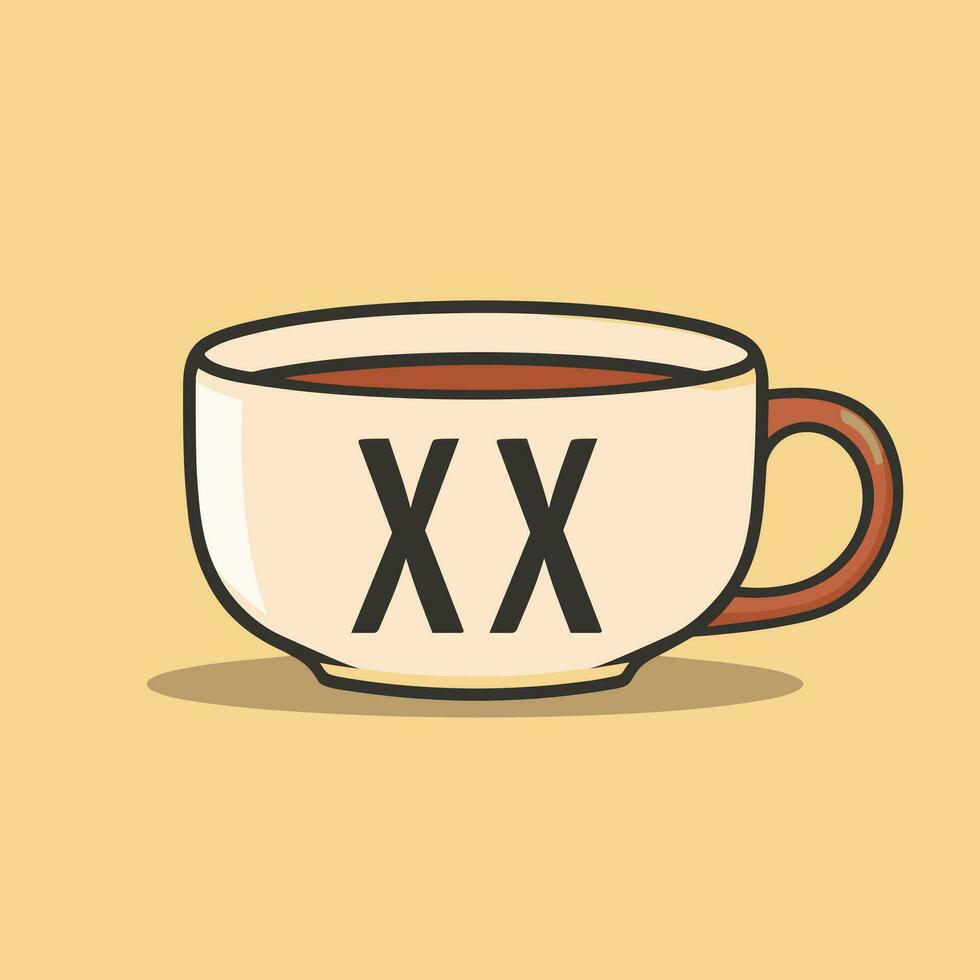 AI generated Bookstore and coffee shop filled outline colorful initial logo idea. Reading books and drinking coffee. Letters inside cup shape. Graphic design vector
