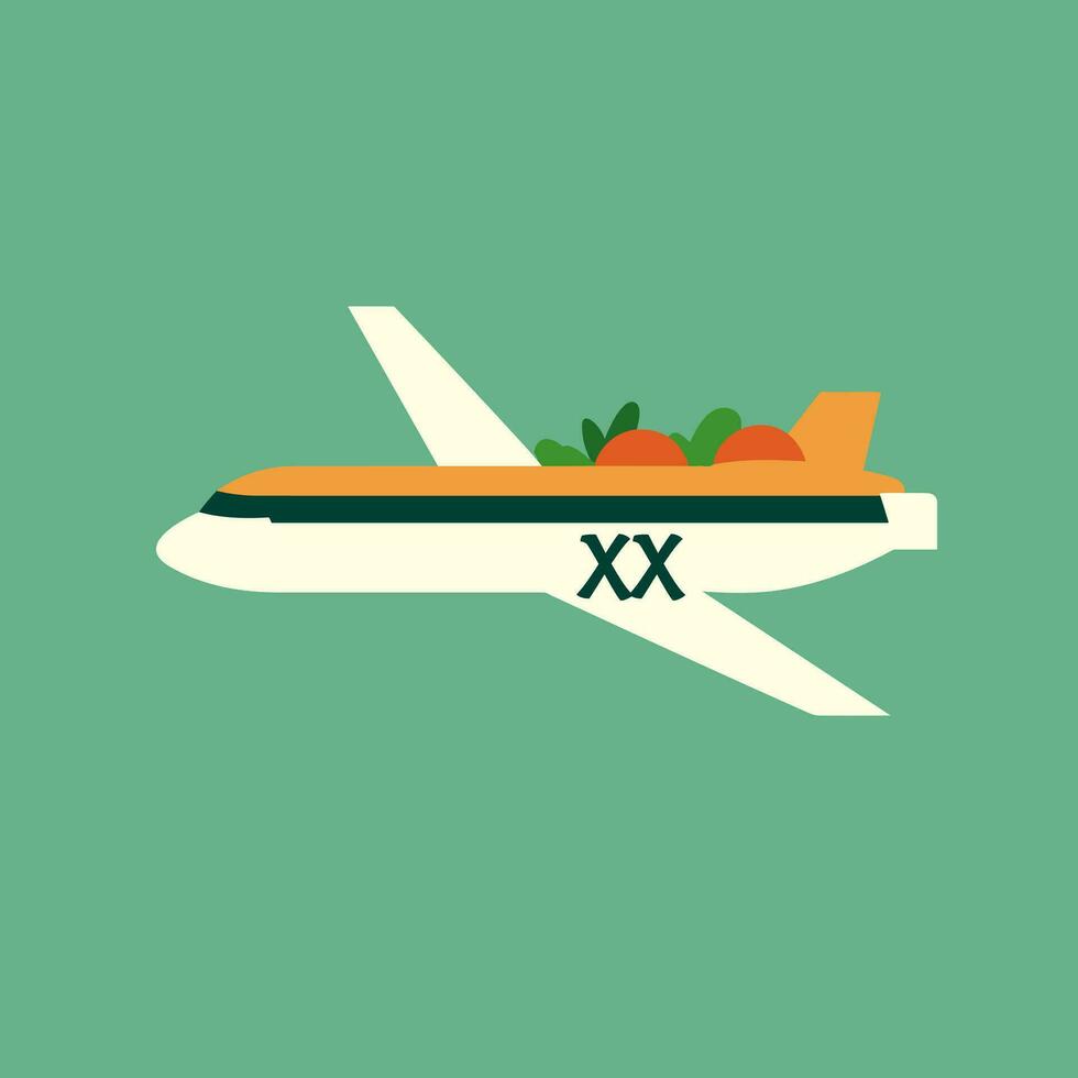 AI generated International street eats filled colorful initial logo idea. Fast food truck. Mobility, accessibility for customer. Letters inside flying airplane shape. Graphic design vector