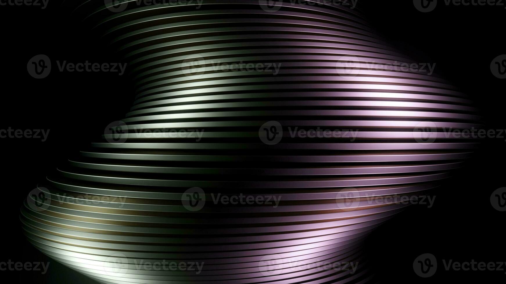 Bending abstract shape of a metal tornado on a black background. Design. Hypnotic dark 3D vertical spiral. photo