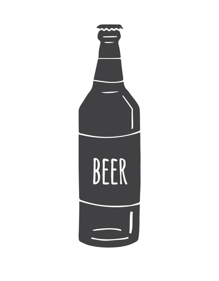 vector mano dibujado bosquejo garabatear cerveza botella