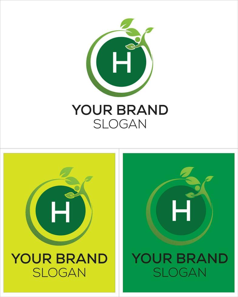 Unique green logo design vector