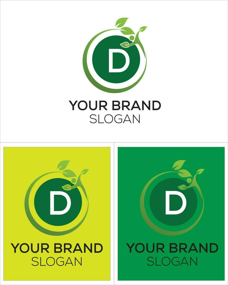 Unique green logo design vector